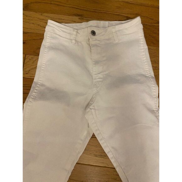 & Denim Skinny High Waist women's White Denim ankle length Jeans Size 25 - Picture 3 of 9